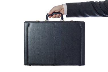 Businessman with briefcases clipart