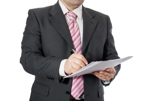 Businessman with briefcases — Stock Photo, Image