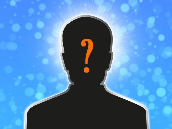 Силуэты сомнения анонимного человека
