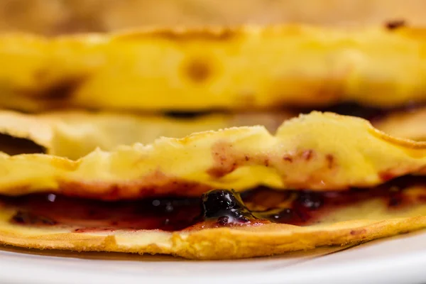 Fresh pancakes on plate — Stock Photo, Image