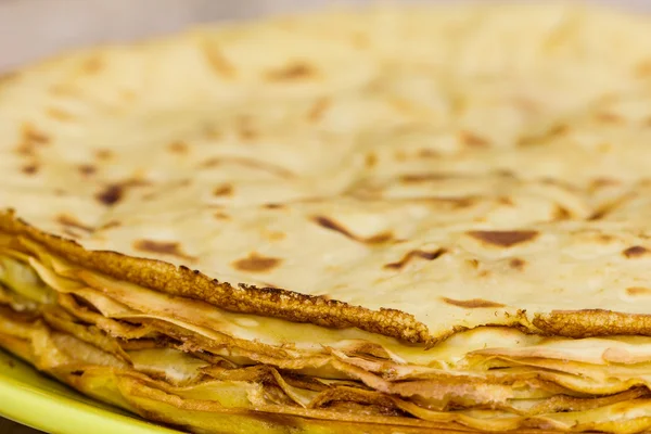 Fresh pancakes on plate — Stock Photo, Image