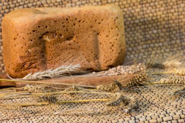 ev yapımı ekmek buğday ile rustik sahne