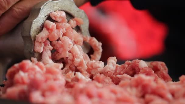 Мясо фарша — стоковое видео