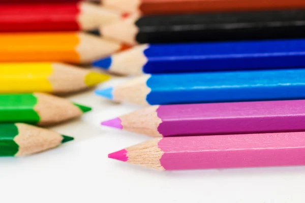 Pastelli di legno colorati, matite — Foto Stock