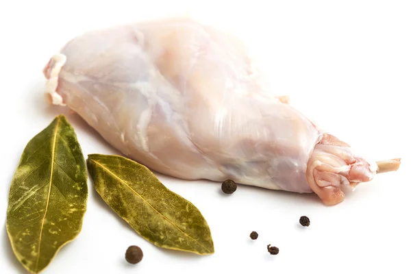 Çiğ tavşan etli sebze ve baharat bazı parçaları