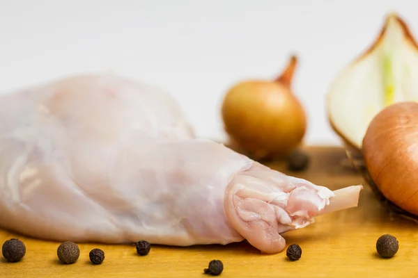 stock image Some pieces of raw rabbit meat