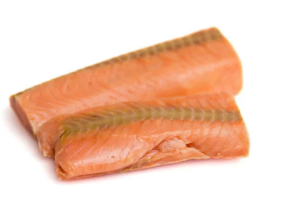 Raw salmon fillet isolated on white — Stock Photo, Image