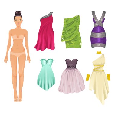 Dress up paper doll clipart
