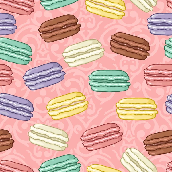 Gekleurde macarons patroon — Stockvector