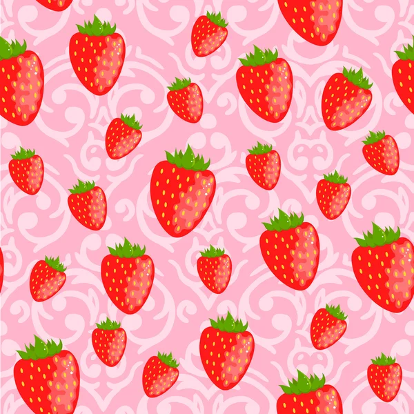 Modèle avec des fraises rouges — Image vectorielle