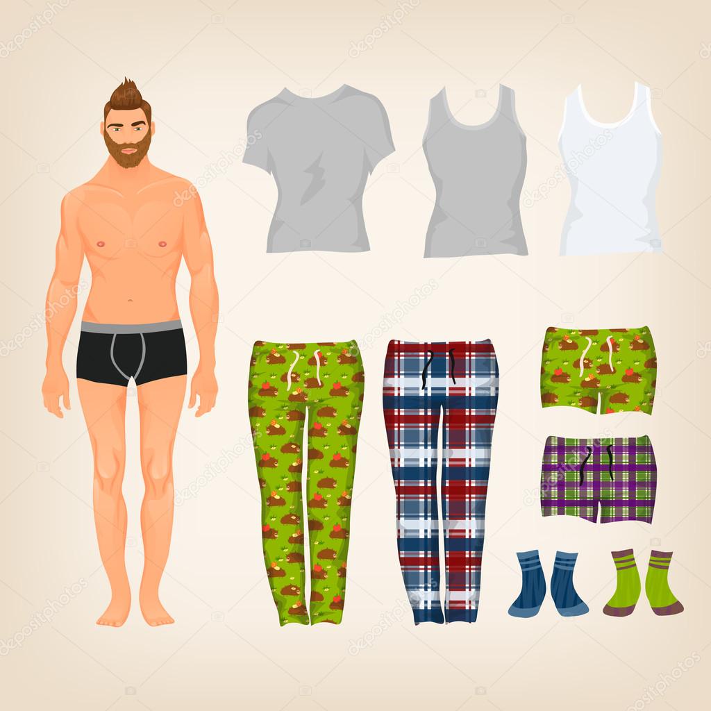 Dress up male paper doll