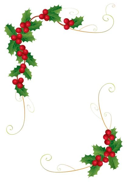 Frame with holly — Stock Vector