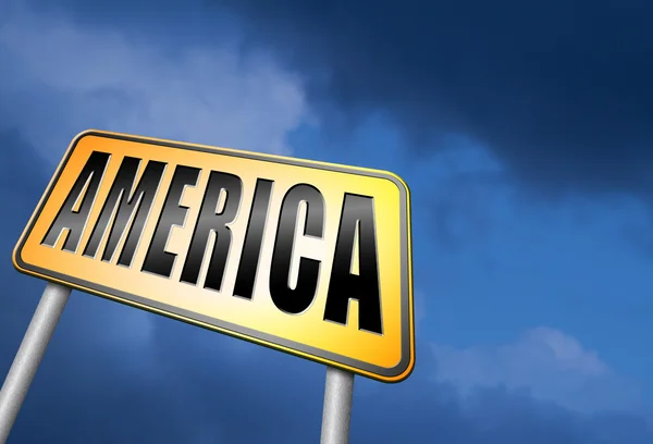 Amerika verkeersbord billboard. — Stockfoto