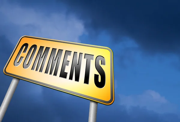 Comments road sign — Stock Photo, Image