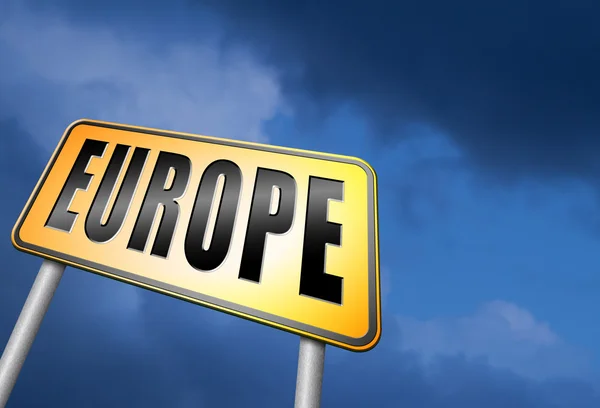 Europe indiquant la direction — Photo