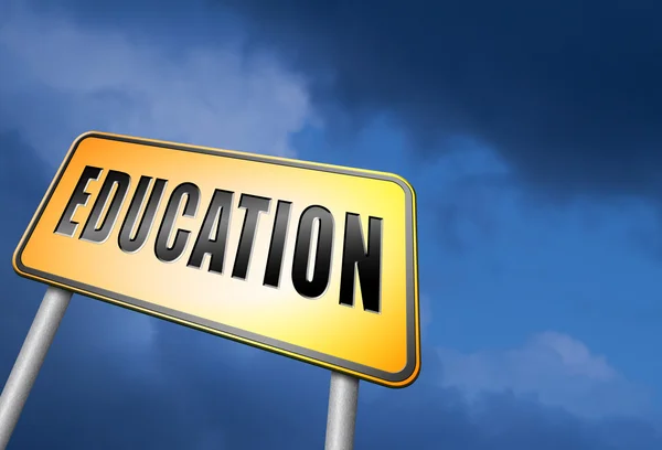 Education road sign billboard. — Stock Photo, Image