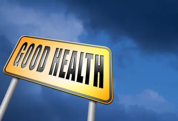 Hälsosamt liv vägskylt billboard — Stockfoto