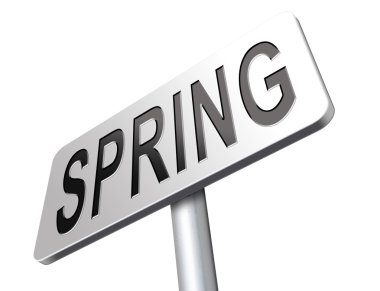 Bahar, yol işareti billboard.