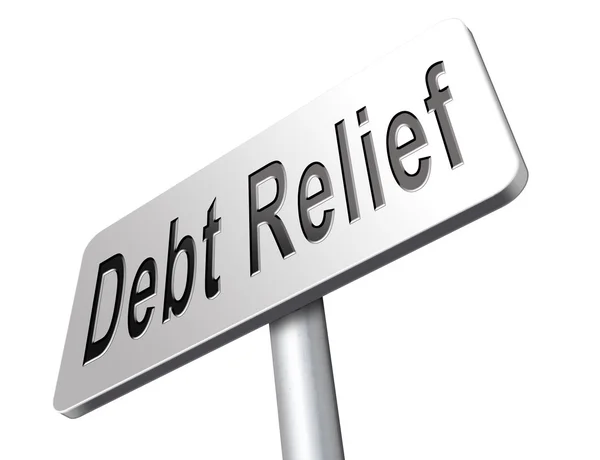 Debt, road sign billboard. — Stock Photo, Image