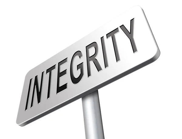 Integrity, road sign billboard. — Stock Photo, Image