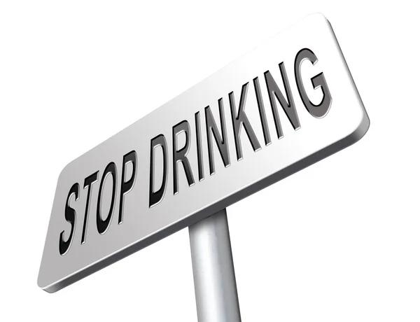 Stop drinking alcohol rehabilitation rehab therapy quit addiction, road sign billboard. — Stock Photo, Image