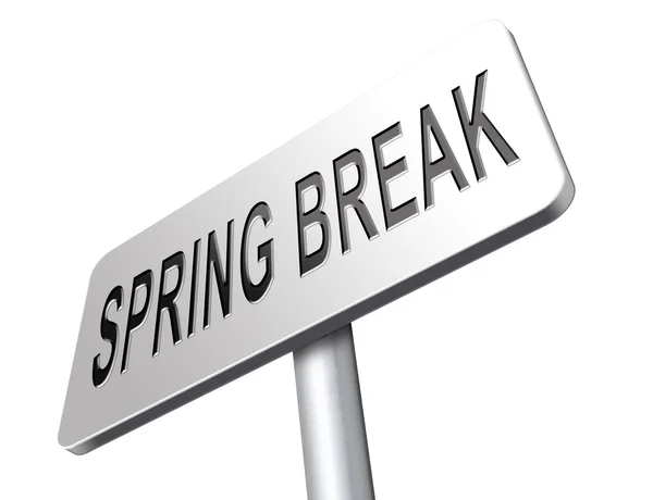 Spring break, vägskylt billboard. — Stockfoto