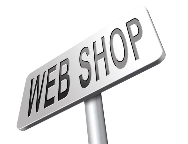 Tienda web o signo de compra en línea — Foto de Stock