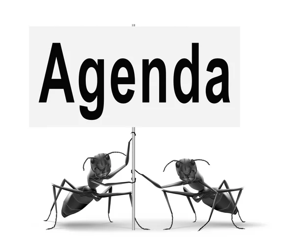 Agenda, road sign billboard. — Stock Photo, Image