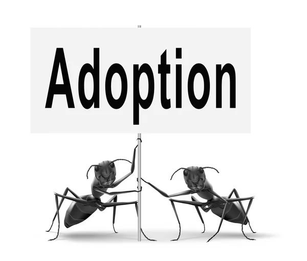 Adoption von Kindern, Werbetafel für Verkehrszeichen. — Stockfoto