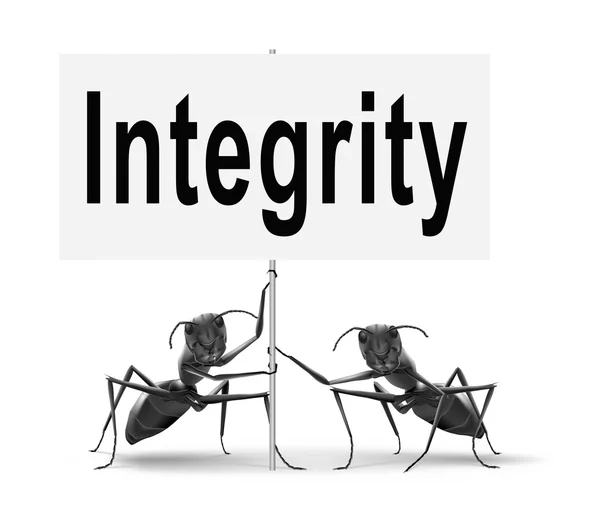 Integrity, road sign billboard. — Stock Photo, Image
