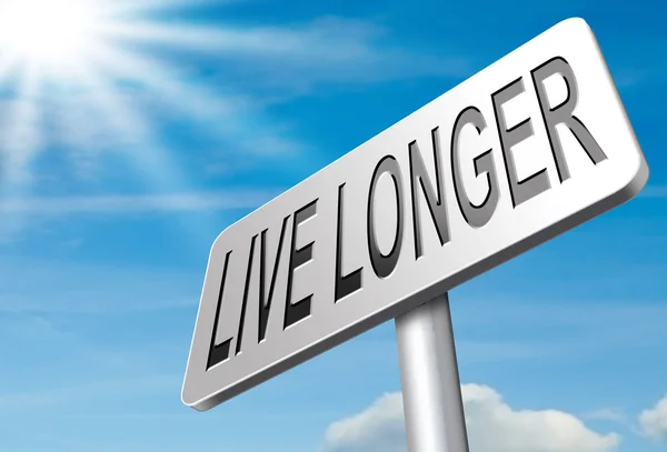 Vivere più a lungo, cartello stradale — Foto Stock