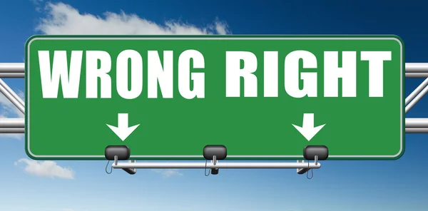 Right wrong road sign — Stock Photo, Image