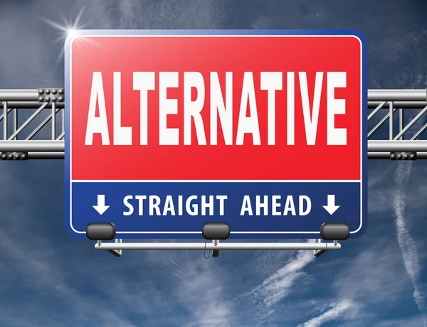 Cartaz de sinalização rodoviária alternativa — Fotografia de Stock