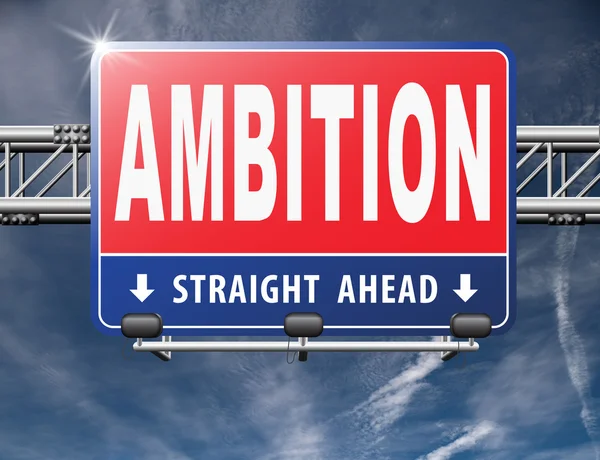 Ambition road sign billboard — Stock Photo, Image