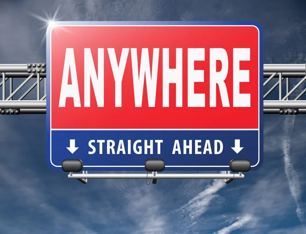 Anywhere, road sign billboard. — Stock Photo, Image