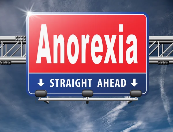 Anorexia, road sign billboard. — Stock Photo, Image