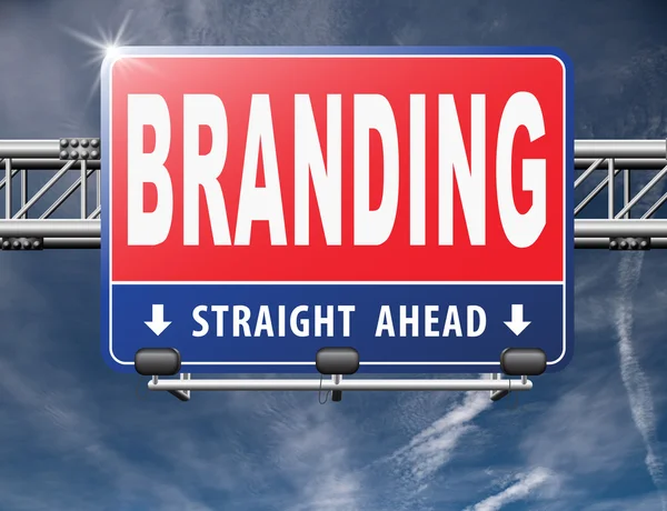 Branding road sign billboard — Stock Photo, Image
