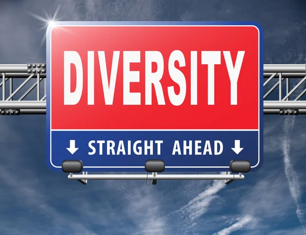 Diversity, road sign billboard. — Stock Photo, Image