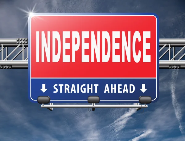 Independence, road sign billboard. — Stock Photo, Image