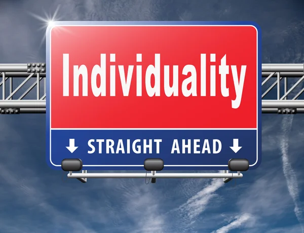 Individuality, road sign billboard. — Stock Photo, Image