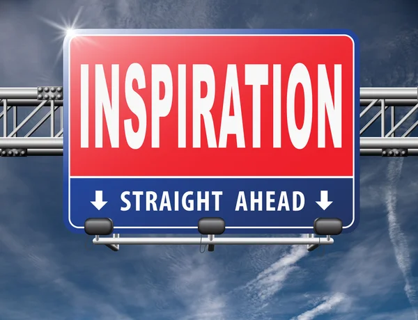 Inspiration, vägskylt billboard. — Stockfoto