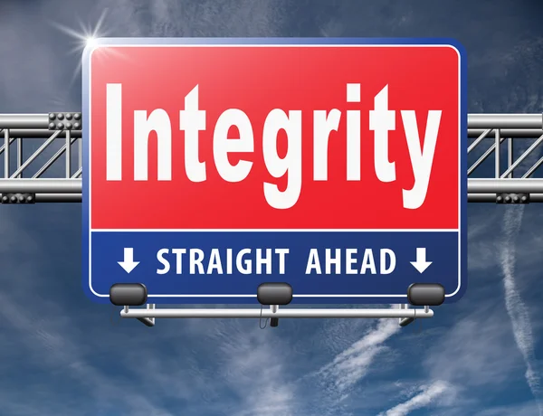 Integrità, cartellone stradale — Foto Stock