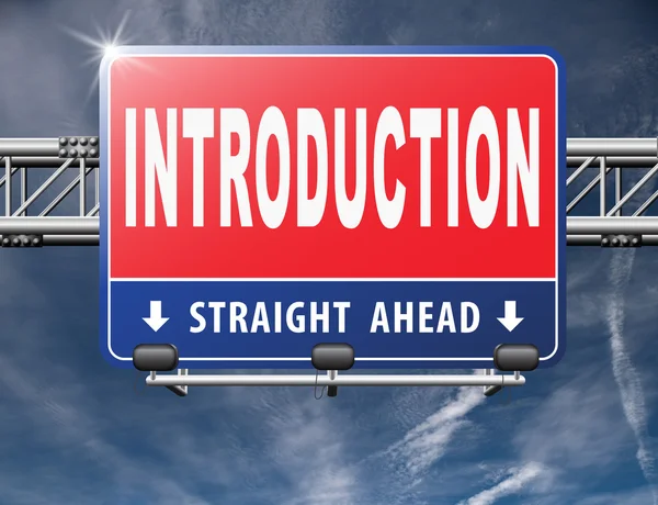 Introduction or about us road sign — Stock Photo, Image