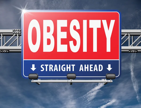 Obésité, panneau d'affichage routier . — Photo
