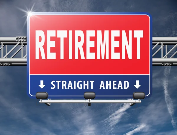Retirement, road sign billboard. — Stock Photo, Image