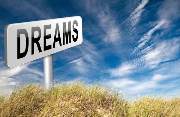 Dreams road sign billboard. — Stock Photo, Image