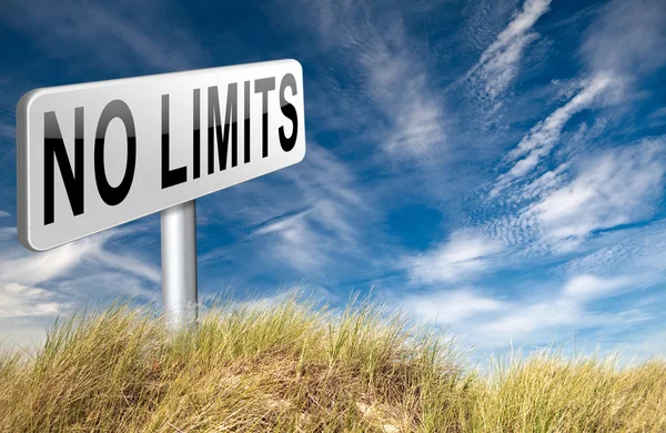 No limits road sign billboard — Stock Photo, Image