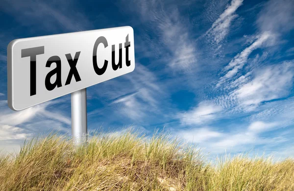 Tax cut, road sign billboard. — Stock Photo, Image