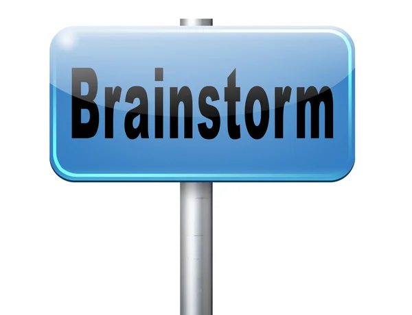 Brainstorm trabalho em equipe para uma ideia criativa e fresca — Fotografia de Stock