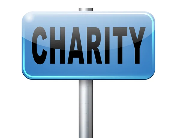 Charity, road sign billboard. — Stock Photo, Image